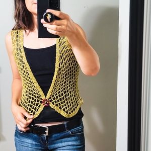 Handmade OOAK Gold Janis Joplin Vest